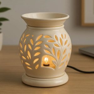 16 Elegant Ceramic Electric Wax Melt Warmer Lamp For Desktop Aromatherapy Office Decor And Home Fragrance Diffusion