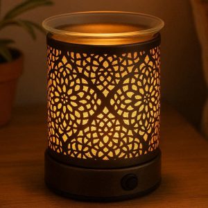 22 Charming Moroccan Pattern Electric Wax Burner Desktop Aroma Lantern For Bohemian Style Bedroom Ambient Lighting