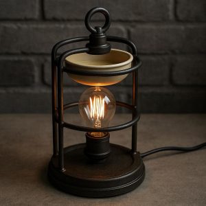 25 Industrial Iron Cage Electric Wax Warmer Lamp Desktop Fragrance Burner For Modern Urban Loft Apartment Decor