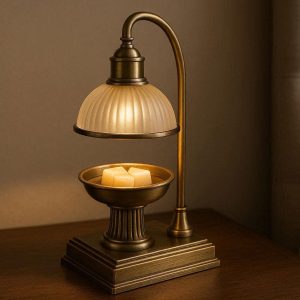 26 Art Deco Brass Electric Wax Melt Warmer Lamp Desktop Fragrance Burner For Elegant Vintage Bedroom Nightstand Decor
