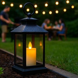6 Weatherproof Outdoor LED Candle Lantern Battery Operated Pathway Light For Summer Backyard Barbecue Parties