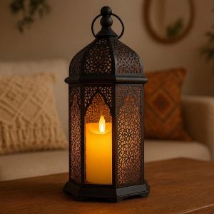 7 Charming Moroccan Style Flameless Candle Light Exotic Pattern Lantern For Bohemian Living Room Accent