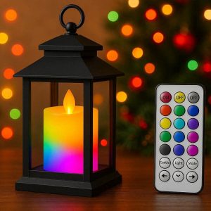 8 Smart Remote Control Flameless Candle Lantern Color Changing Lamp For Vibrant Festive Holiday Celebrations